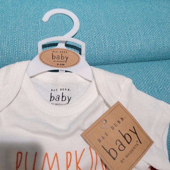 Rae Dunn 3-6 Months Pumpkin Spice Baby 3pc Set - Picture 4 of 4